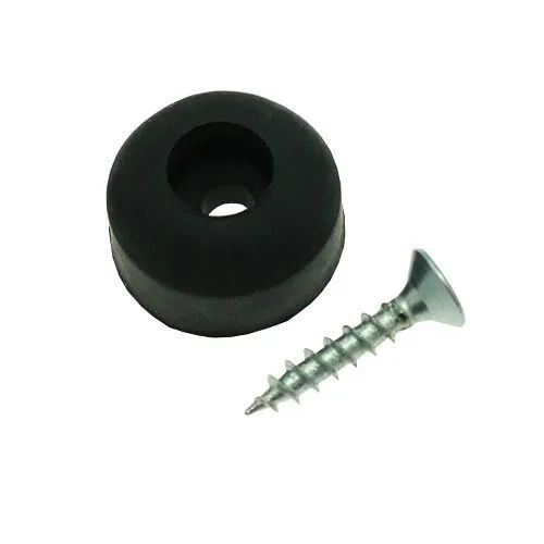 17.5mm Rubber Screw In Furniture Foot (7.9mm Countersunk Recess) | Black