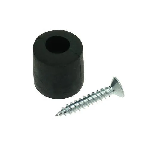 18.5mm Rubber Screw In Furniture Foot (8.5mm Countersunk Recess) | Black