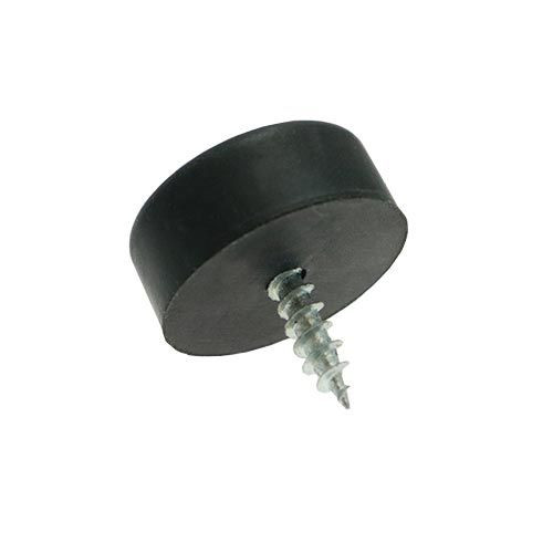 19mm Rubber Screw In Furniture Foot (6mm Countersunk Recess) | Black