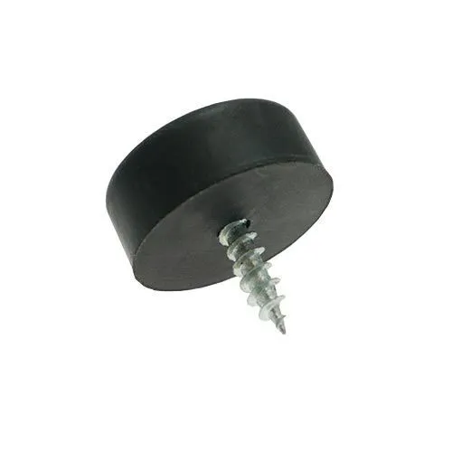 19mm Rubber Screw In Furniture Foot (6mm Countersunk Recess) | Black