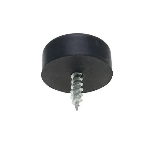 19mm Rubber Screw In Furniture Foot (6mm Countersunk Recess) | Black