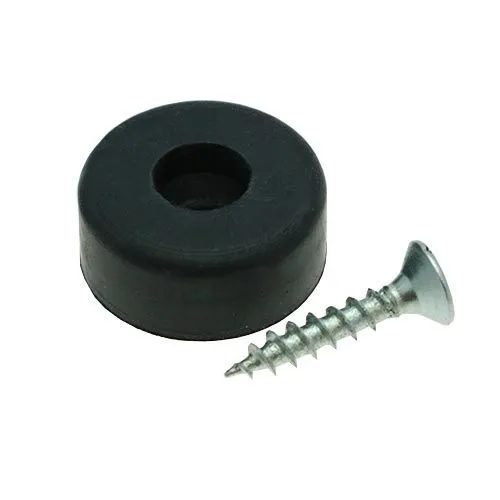 19mm Rubber Screw In Furniture Foot (6mm Countersunk Recess) | Black