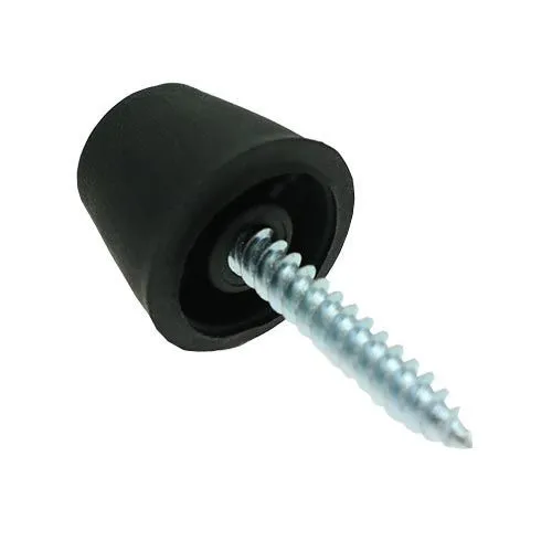 19mm Rubber Screw In Furniture Foot (7.9mm Countersunk Recess) | Black