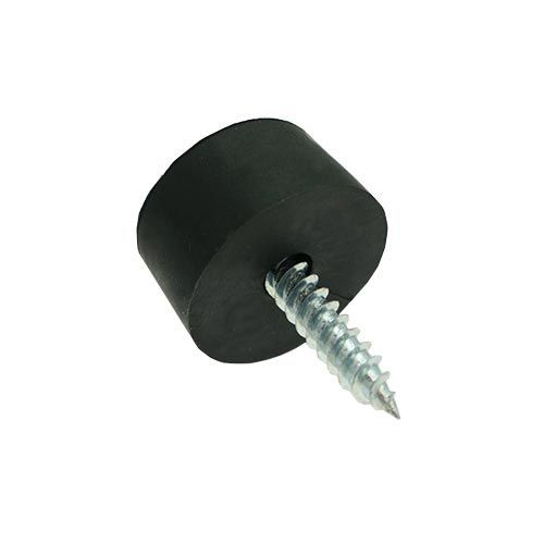 19.8mm Rubber Screw In Furniture Foot (9.5mm Countersunk Recess) | Black