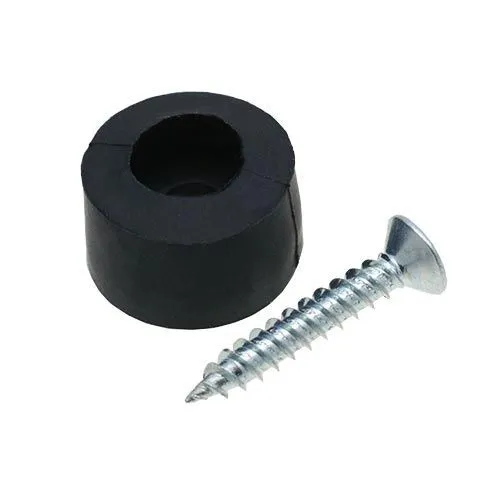 19.8mm Rubber Screw In Furniture Foot (9.5mm Countersunk Recess) | Black