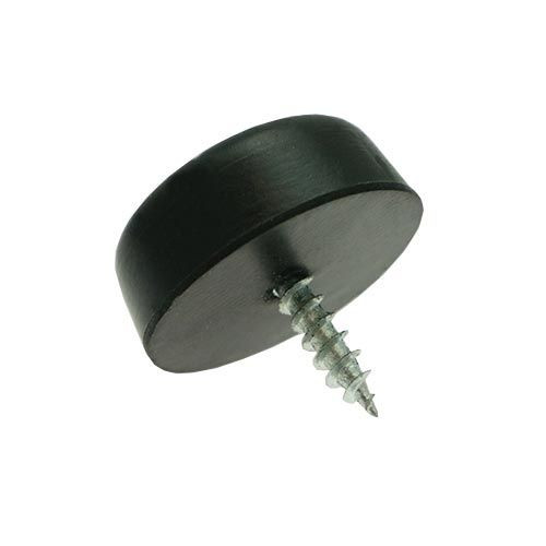 24mm Rubber Screw In Furniture Foot (10mm Countersunk Recess) | Black