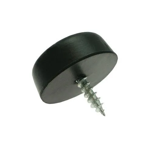24mm Rubber Screw In Furniture Foot (10mm Countersunk Recess) | Black