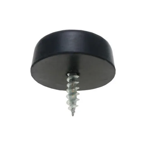 24mm Rubber Screw In Furniture Foot (10mm Countersunk Recess) | Black