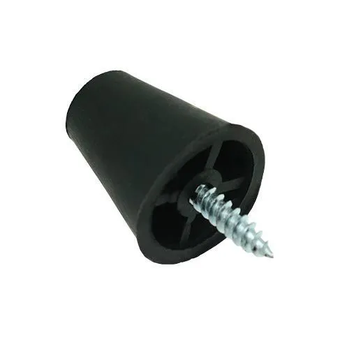 22.2mm Rubber Screw In Furniture Foot (8.7mm Countersunk Recess) | Black