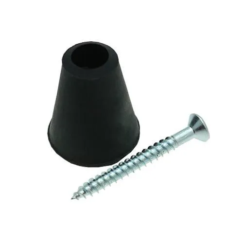 22.2mm Rubber Screw In Furniture Foot (8.7mm Countersunk Recess) | Black
