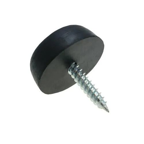 25mm Rubber Screw In Furniture Foot (13.5mm Countersunk Recess) | Black