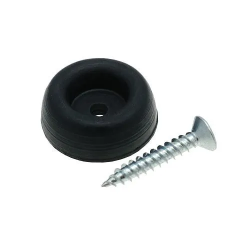 25mm Rubber Screw In Furniture Foot (13.5mm Countersunk Recess) | Black