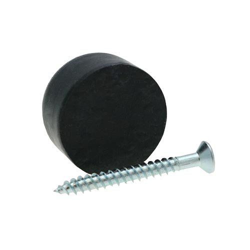 27mm Rubber Screw In Furniture Foot (10.5mm Countersunk Recess) | Black