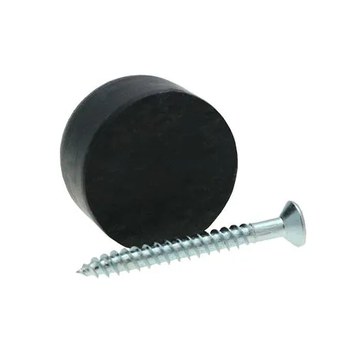 27mm Rubber Screw In Furniture Foot (10.5mm Countersunk Recess) | Black