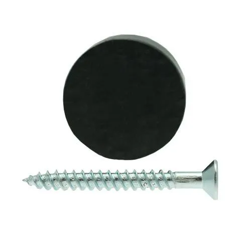 27mm Rubber Screw In Furniture Foot (10.5mm Countersunk Recess) | Black