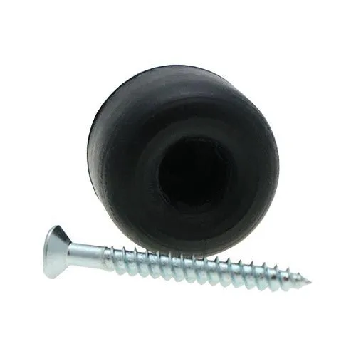 27mm Rubber Screw In Furniture Foot (10.5mm Countersunk Recess) | Black