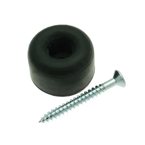 27mm Rubber Screw In Furniture Foot (10.5mm Countersunk Recess) | Black