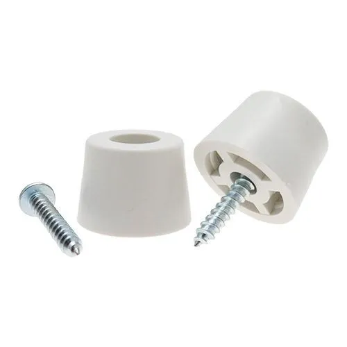 16mm TPVC Screw In Furniture Foot | White