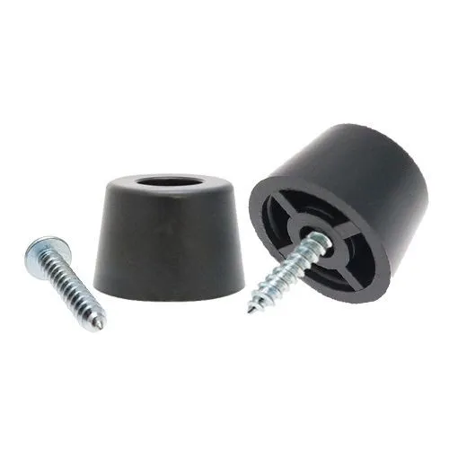 20mm TPVC Screw In Furniture Foot | Black
