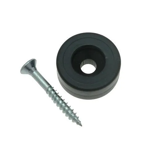 20mm Plastic Screw In Furniture Foot | Black