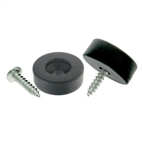 25mm Plastic Screw In Furniture Foot | Black
