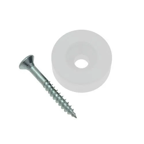 25mm Plastic Screw In Furniture Foot | White