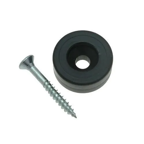 30mm Plastic Screw In Furniture Foot | Black
