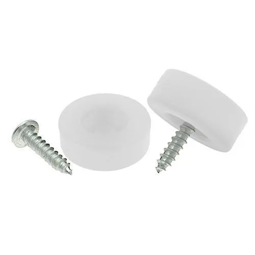 30mm Plastic Screw In Furniture Foot | White