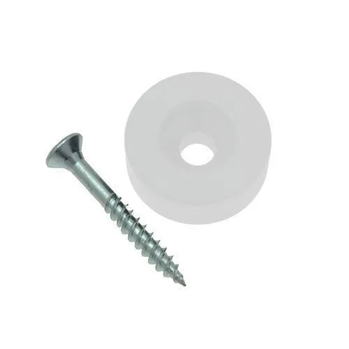 40mm Plastic Screw In Furniture Foot | White