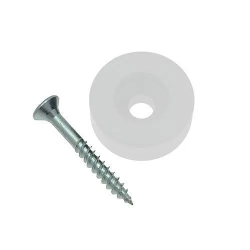 40mm Plastic Screw In Furniture Foot | White