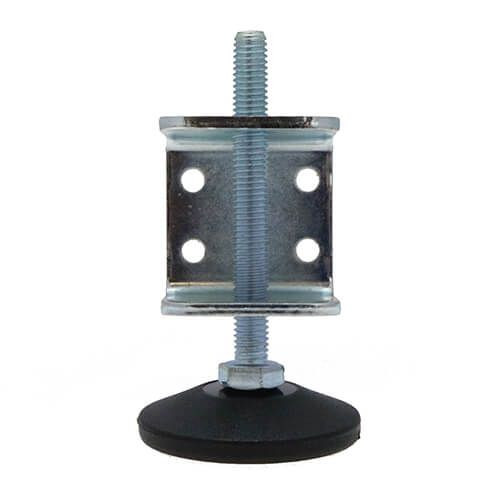 M8 x 100mm Adjustable Mounting Foot - 48mm Base (38mm x 41mm Bracket) | 500kg Load
