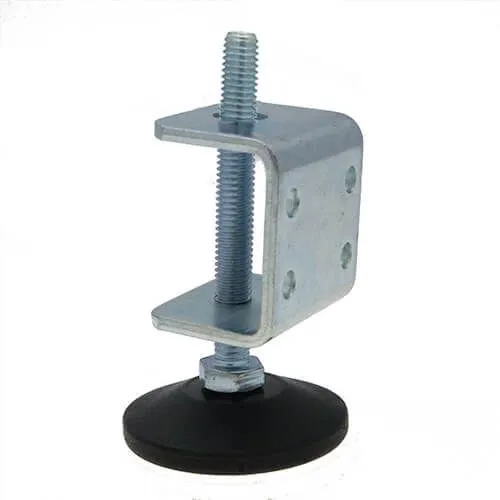 M8 x 100mm Adjustable Mounting Foot - 48mm Base (38mm x 41mm Bracket) | 500kg Load