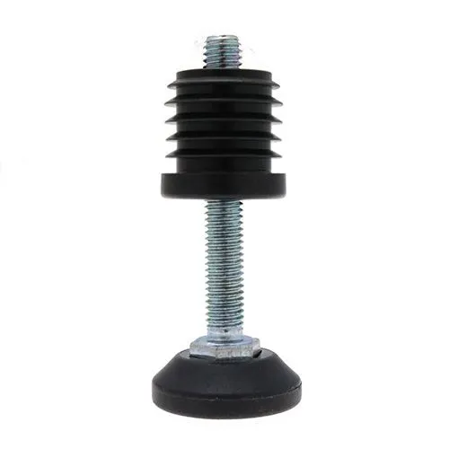 M6 x 20mm Round Tube Adjustable Foot - 25mm Base (M6 x 19mm Insert)