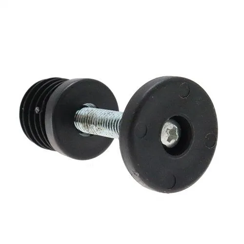 M6 x 20mm Round Tube Adjustable Foot - 25mm Base (M6 x 19mm Insert)