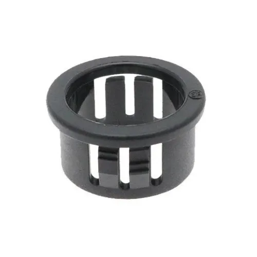 Snap Fit Bushes - 4.7mm To Fit Hole, 6.4mm Length, Blk Nylon