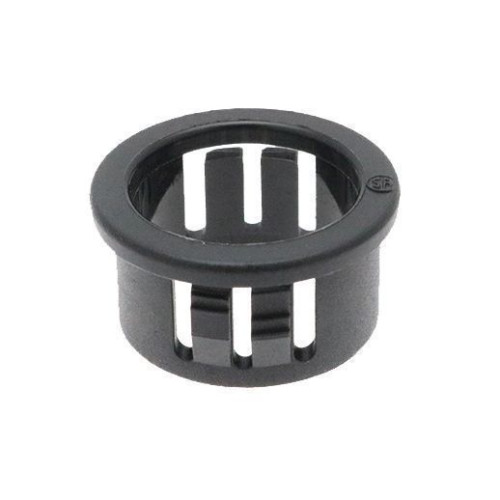 12.7mm Snap Fit Bushing - 6.4mm Panel (9.9mm Cable) | Black Nylon