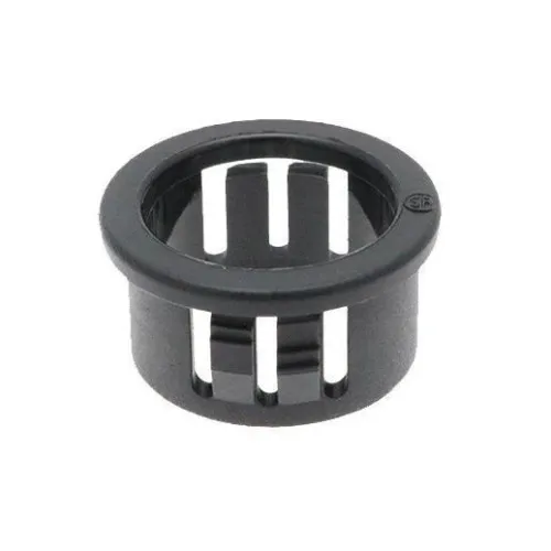 12.7mm Snap Fit Bushing - 6.4mm Panel (9.9mm Cable) | Black Nylon