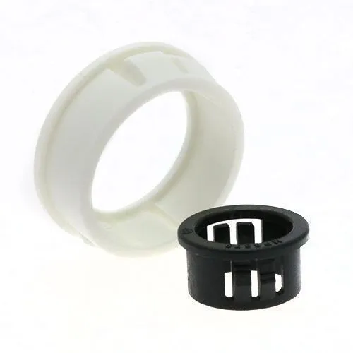 Snap Fit Bushes - 19mm To Fit Hole, 21.4mm Length, Blk Nylon