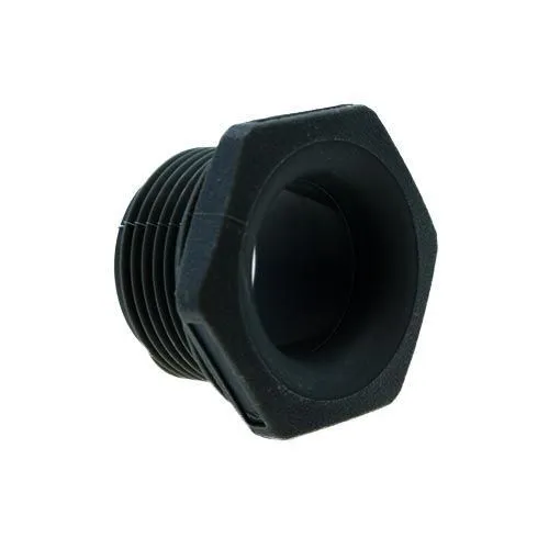 1/2in Black Threaded Bushing (Smooth Bore) - 14.7mm Internal Diameter | Nylon