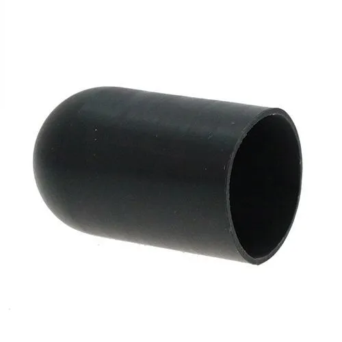 8.64mm x 25.4mm Silicone End Cap (Black) 1.52mm Wall Thickness