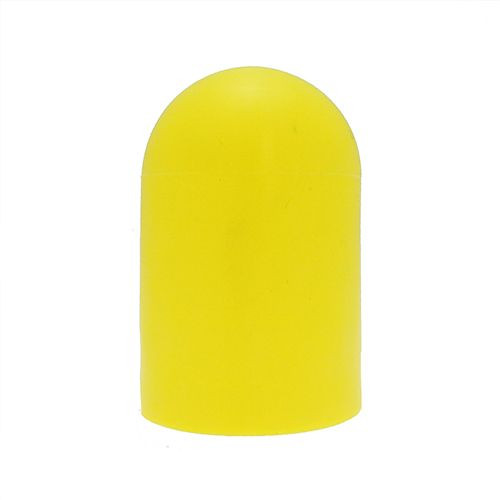 9.53mm x 25.4mm Silicone End Cap (Yellow) 1.52mm Wall Thickness