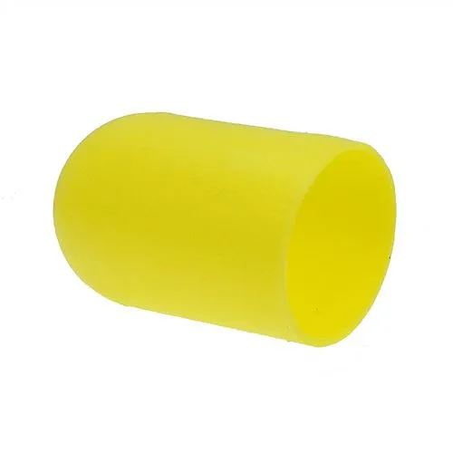 9.53mm x 25.4mm Silicone End Cap (Yellow) 1.52mm Wall Thickness