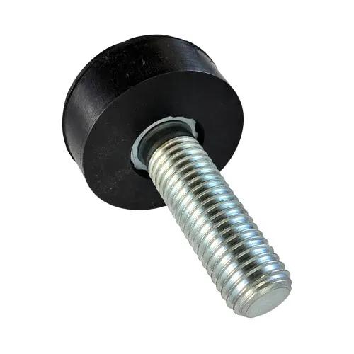 M12 x 18mm Round Rubber Foot - 35mm Base | Rubber & Steel
