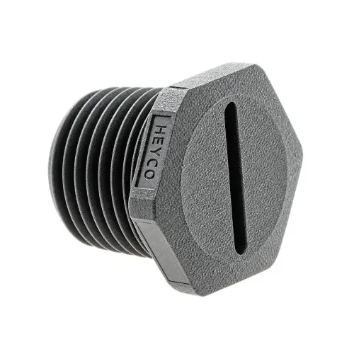 PG 7 Liquid Tight Threaded Plug (16mm Wrenching Flats) | Grey Nylon
