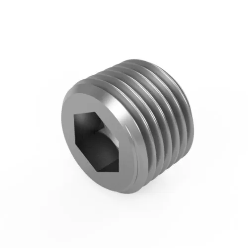 M8 Socket Pipe Plug (H4 Hex Drive) - 1mm Pitch - 8mm Length (DIN 906) | A2 Stainless Steel