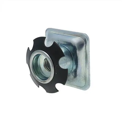 38mm x 38mm Round Spring Threaded Tube Insert (M10 Thread) - 1.5mm Wall | Spring Steel