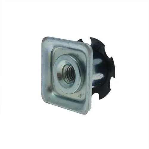 38mm x 38mm Round Spring Threaded Tube Insert (M10 Thread) - 1.5mm Wall | Spring Steel
