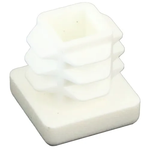 16mm x 16mm Square Tube Insert (For 12-14.4mm Tube) 0.8-2.5mm Wall | White LDPE