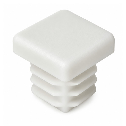20mm x 20mm Square Tube Insert (For 15-18.4mm Tube) 0.8-2.5mm Wall | White LDPE