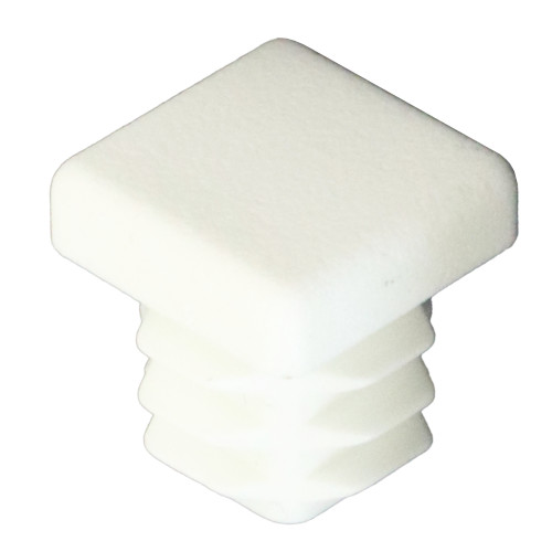 22mm x 22mm Square Tube Insert (For 17-20.4mm Tube) 0.8-2.5mm Wall | White LDPE